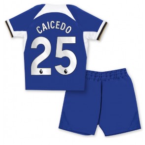 Chelsea Moises Caicedo #25 Replika Babytøj Hjemmebanesæt Børn 2023-24 Kortærmet (+ Korte bukser)